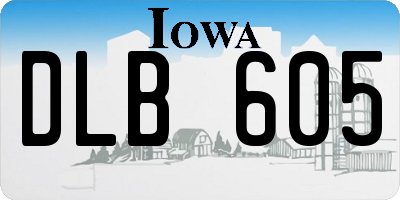 IA license plate DLB605