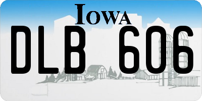 IA license plate DLB606