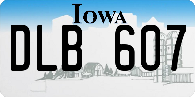 IA license plate DLB607