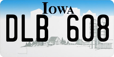 IA license plate DLB608
