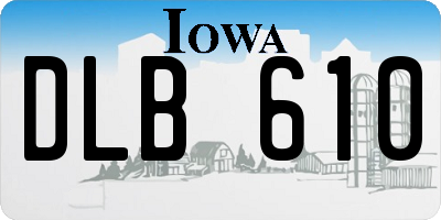 IA license plate DLB610