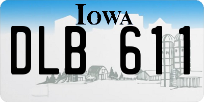 IA license plate DLB611