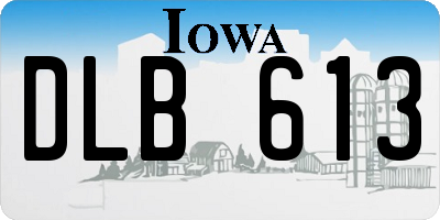 IA license plate DLB613