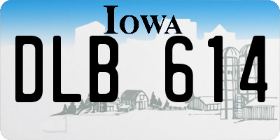 IA license plate DLB614