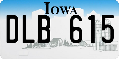 IA license plate DLB615
