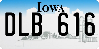 IA license plate DLB616