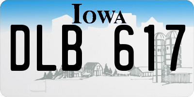 IA license plate DLB617