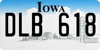 IA license plate DLB618