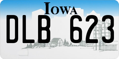 IA license plate DLB623