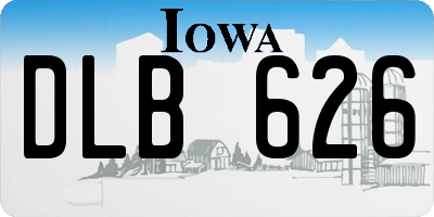 IA license plate DLB626