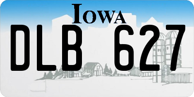 IA license plate DLB627