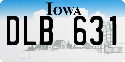 IA license plate DLB631