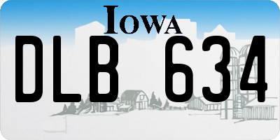 IA license plate DLB634