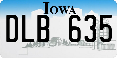 IA license plate DLB635