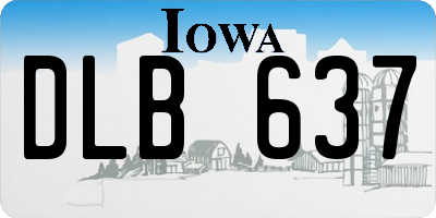 IA license plate DLB637