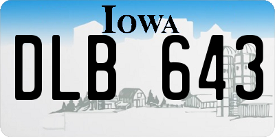 IA license plate DLB643