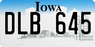 IA license plate DLB645