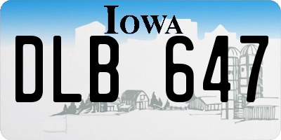 IA license plate DLB647