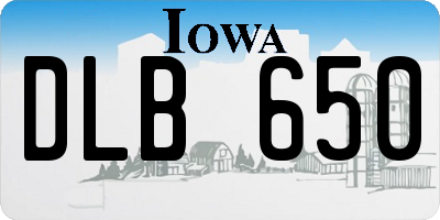 IA license plate DLB650