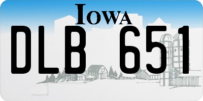 IA license plate DLB651
