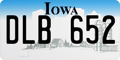 IA license plate DLB652