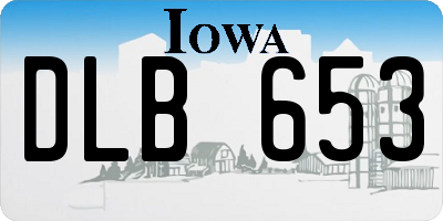 IA license plate DLB653