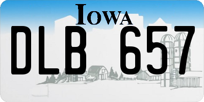 IA license plate DLB657