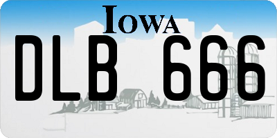 IA license plate DLB666