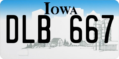 IA license plate DLB667
