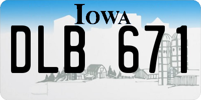 IA license plate DLB671