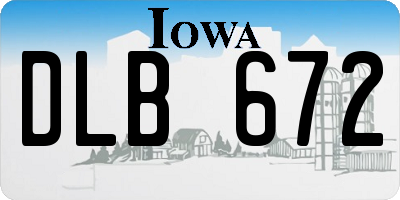 IA license plate DLB672