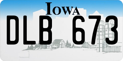 IA license plate DLB673