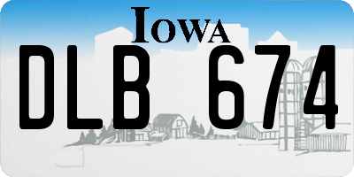 IA license plate DLB674