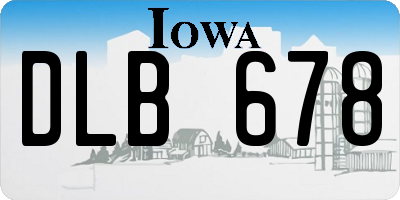 IA license plate DLB678