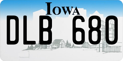 IA license plate DLB680