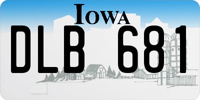 IA license plate DLB681