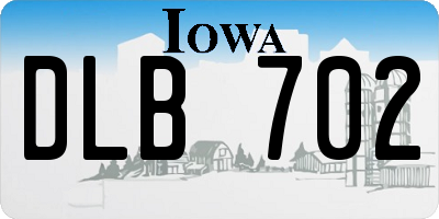 IA license plate DLB702