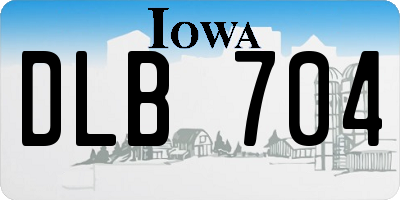 IA license plate DLB704