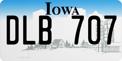IA license plate DLB707