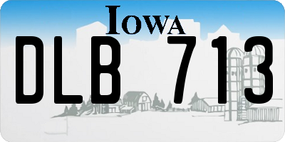 IA license plate DLB713