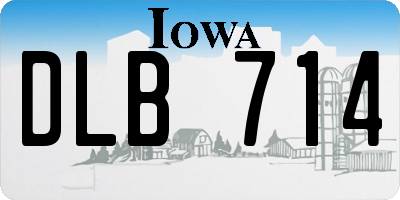 IA license plate DLB714