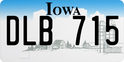 IA license plate DLB715