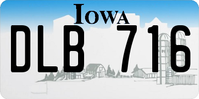 IA license plate DLB716