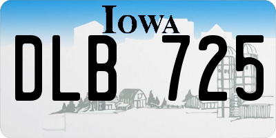 IA license plate DLB725