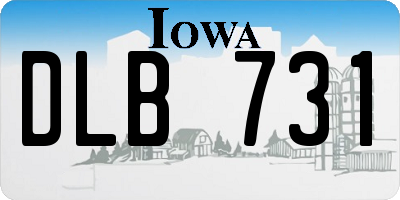 IA license plate DLB731