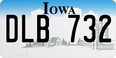 IA license plate DLB732