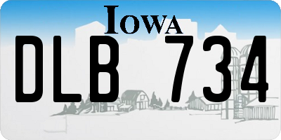 IA license plate DLB734