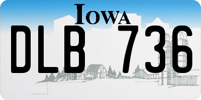 IA license plate DLB736