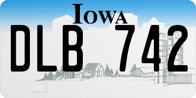 IA license plate DLB742