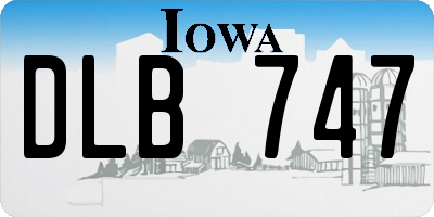 IA license plate DLB747
